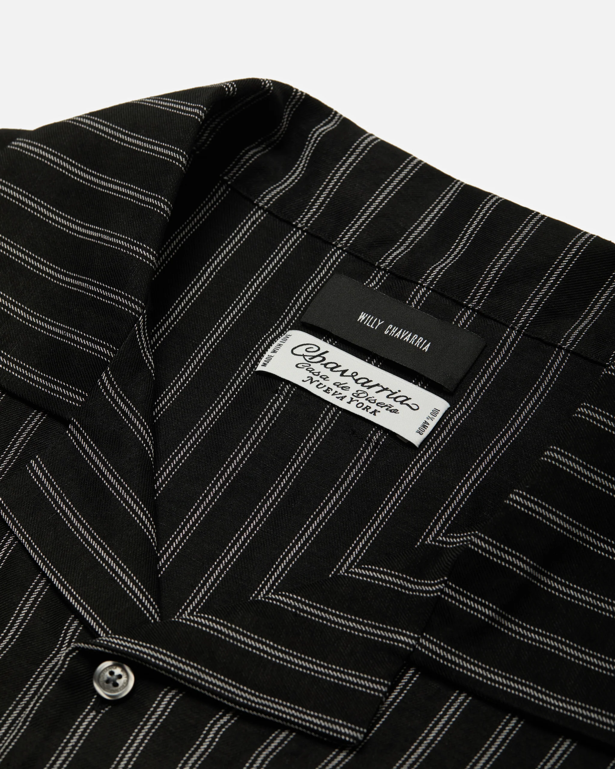 CAMP COLLAR SS SHIRT - BLK/WHITE - Image 3