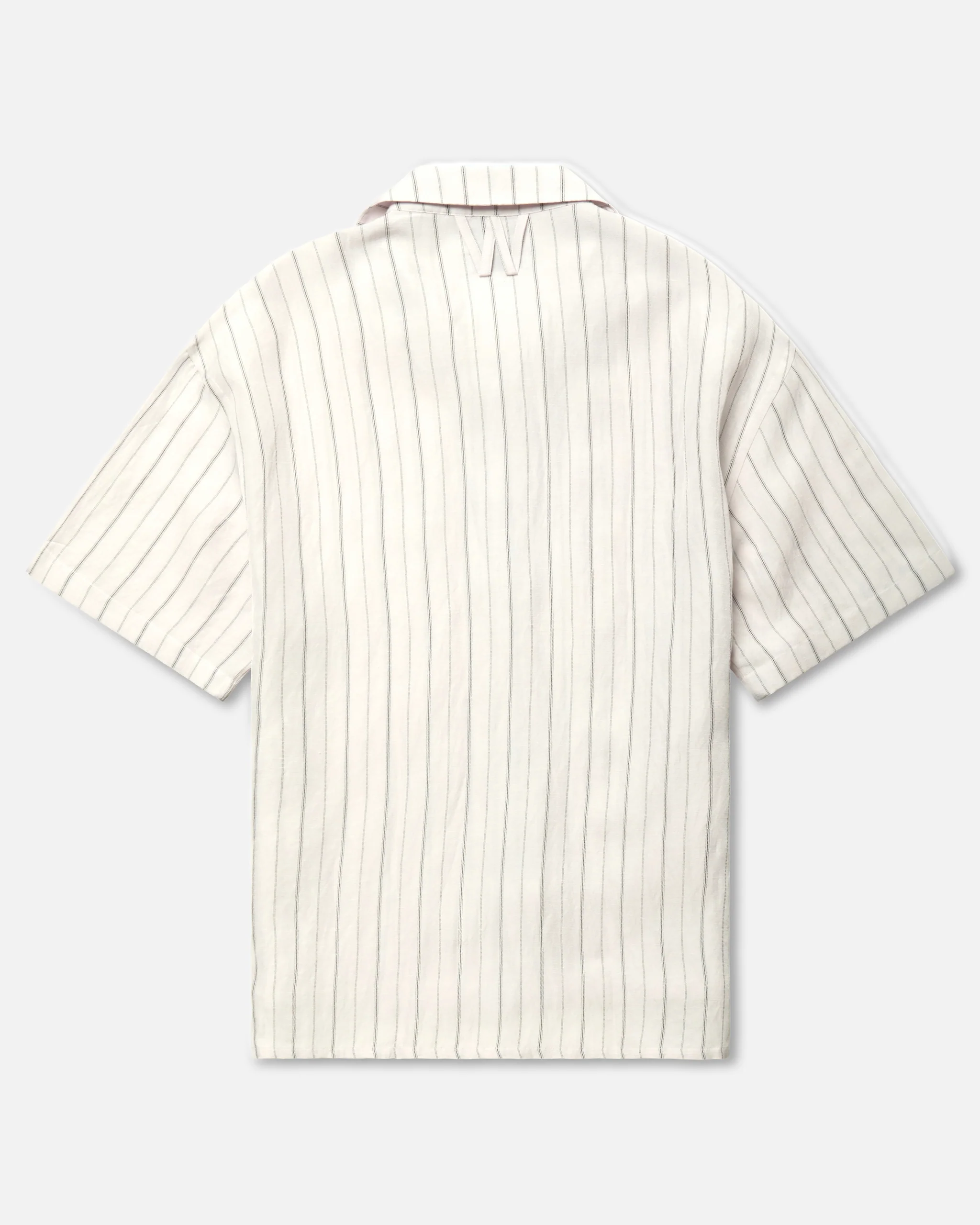 CAMP COLLAR SS SHIRT - WHT/BLK STRIPE - Image 4