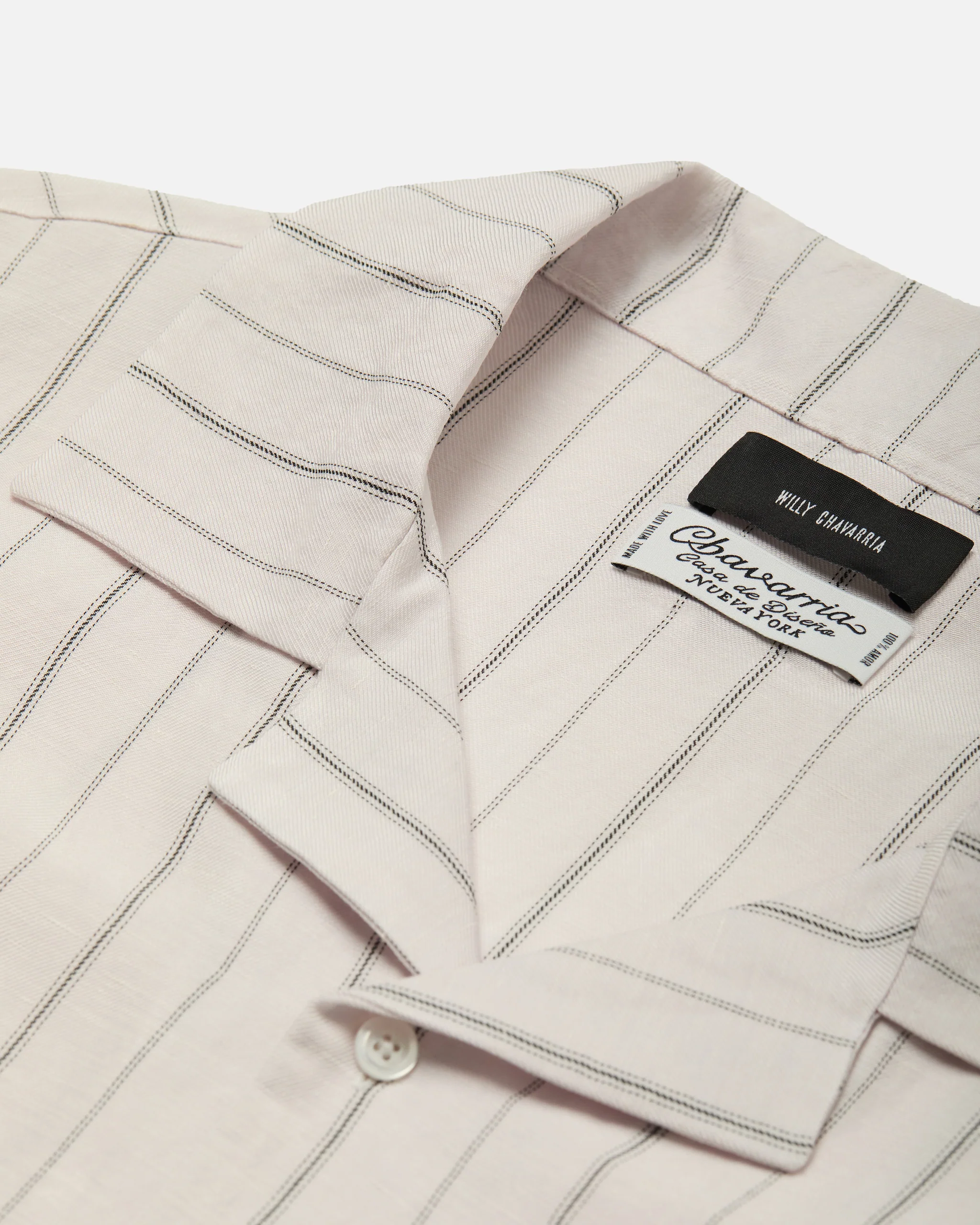CAMP COLLAR SS SHIRT - WHT/BLK STRIPE - Image 5