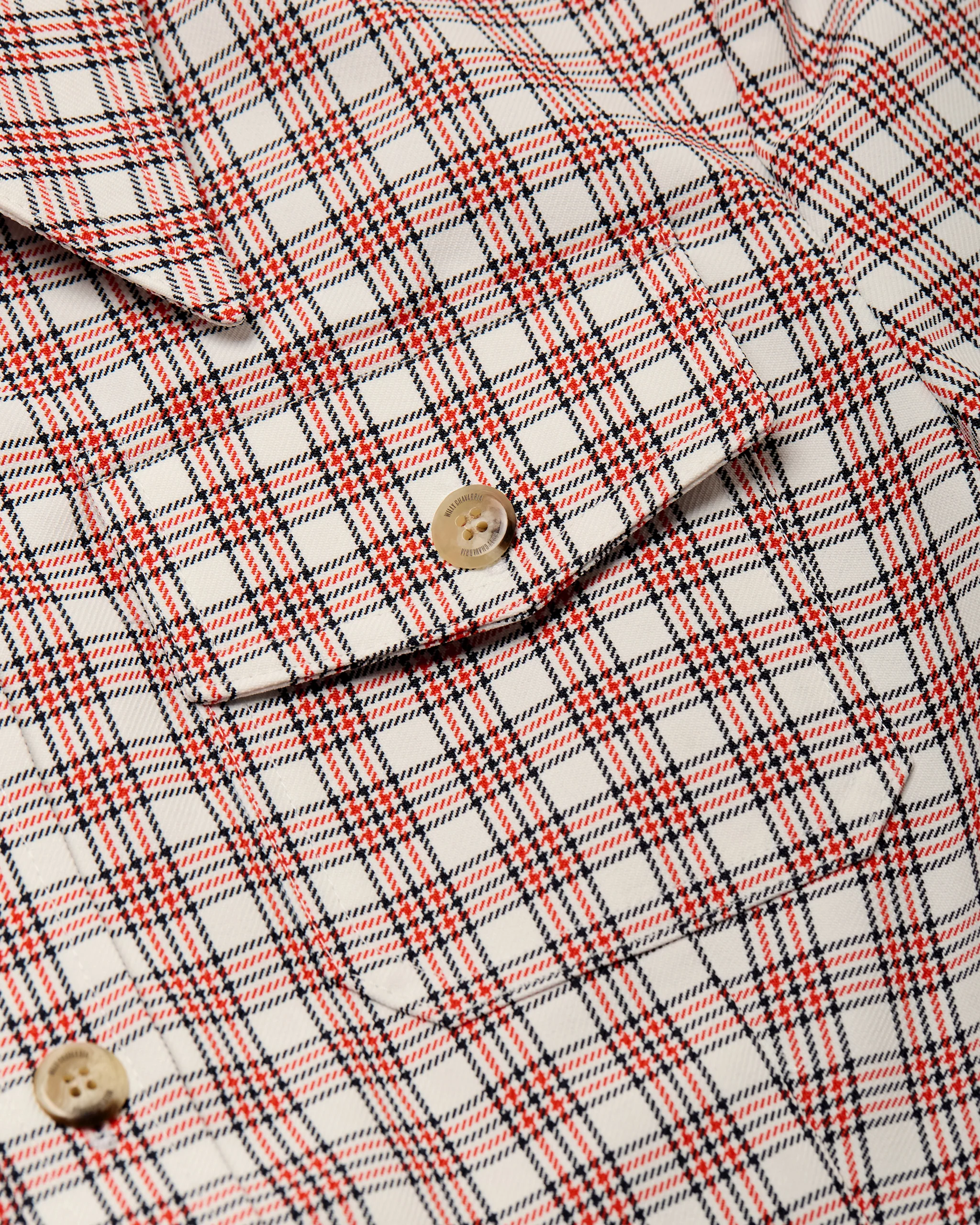 CHAVELA S/S SHIRT - RED/WHT PLAID - Image 4