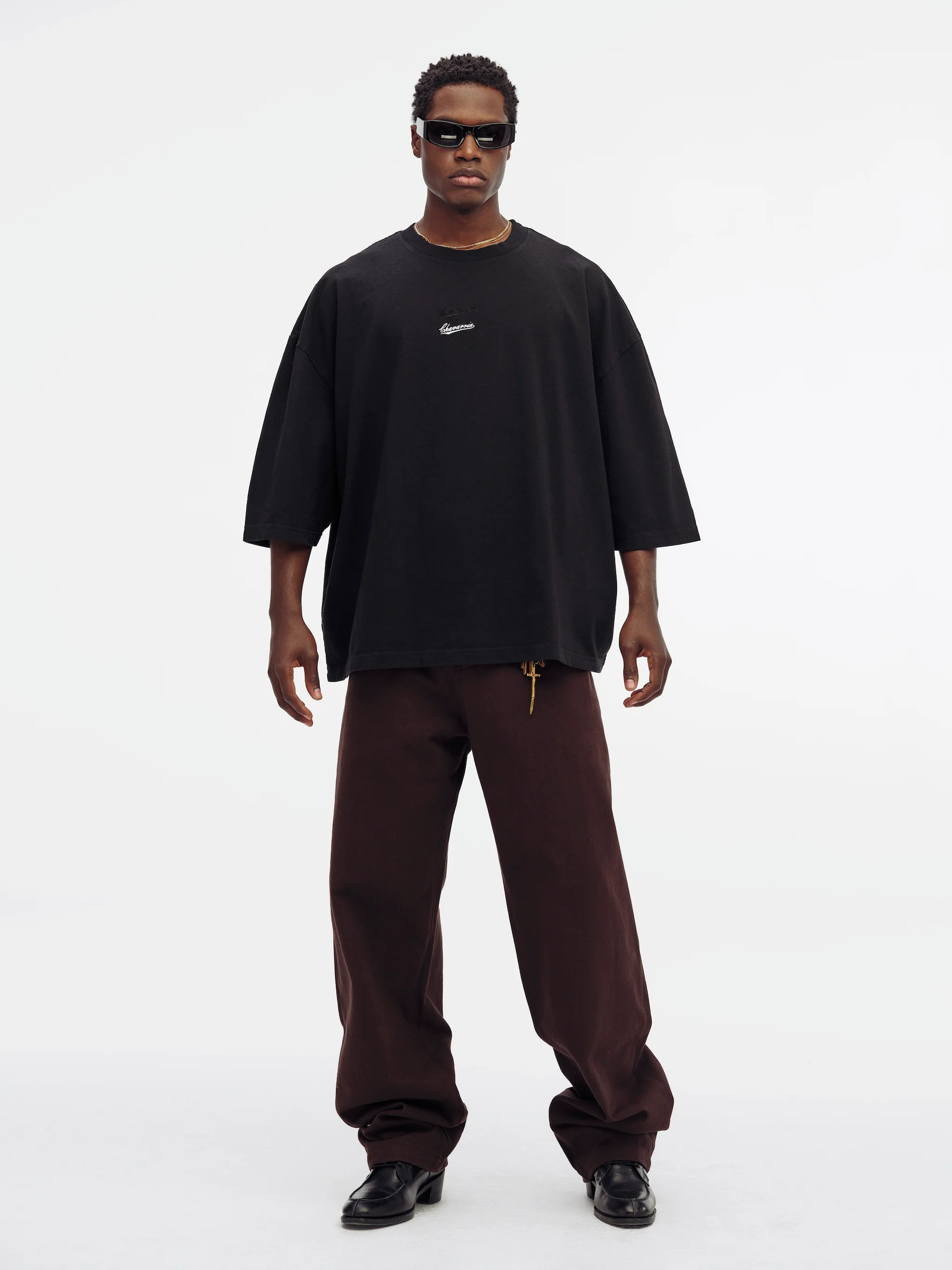 DOUBLE LOGO BUFFALO TEES - BLACK