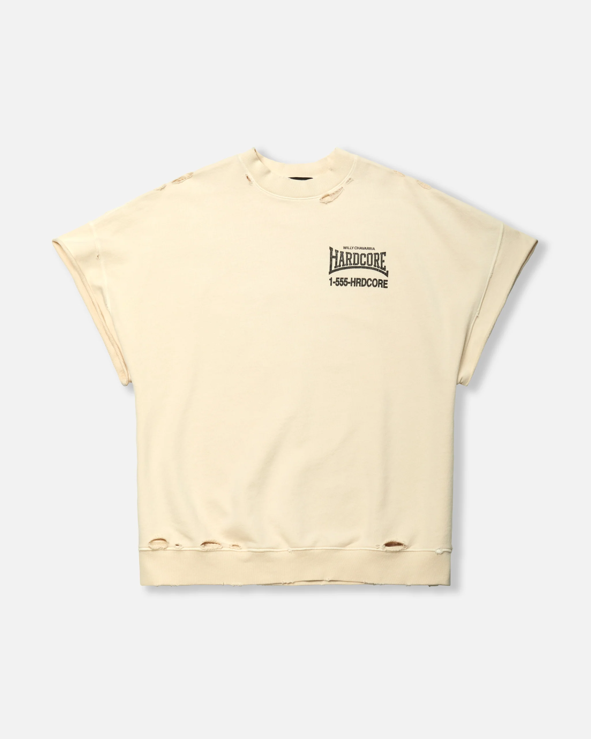 "HARDCORE" - MUSCLE TEE - SNOW WHITE - Image 2