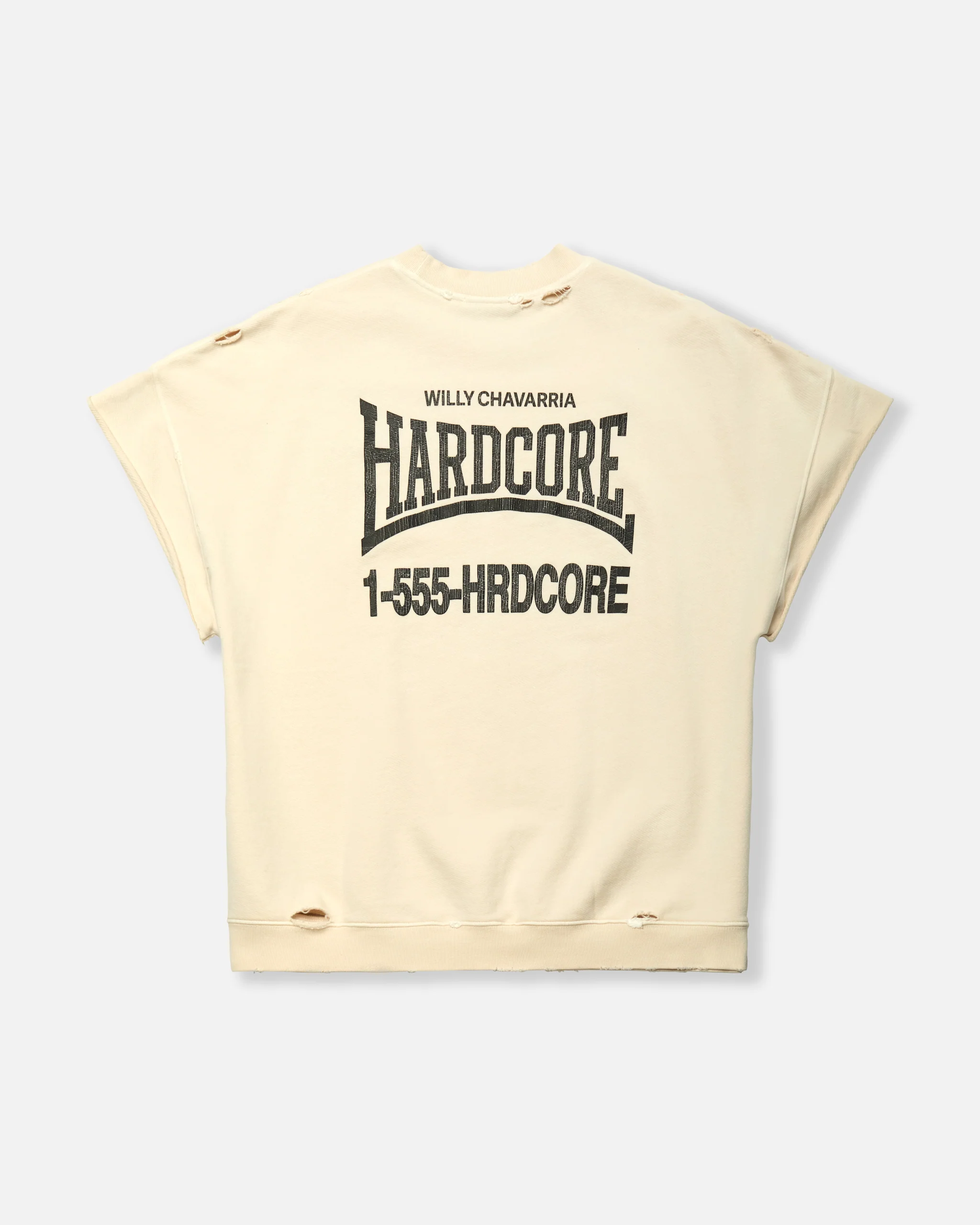 "HARDCORE" - MUSCLE TEE - SNOW WHITE - Image 3
