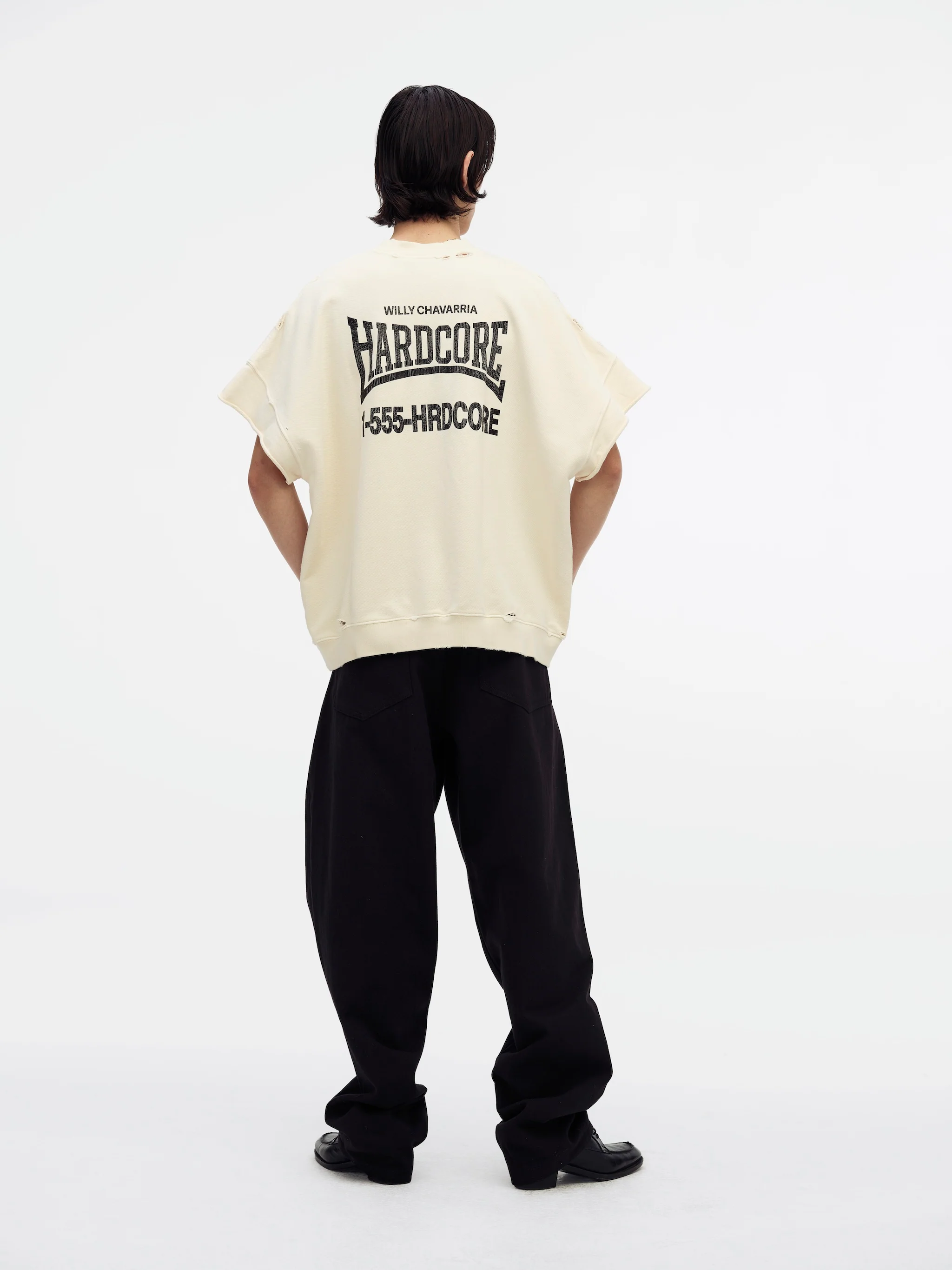 "HARDCORE" - MUSCLE TEE - SNOW WHITE - Image 4