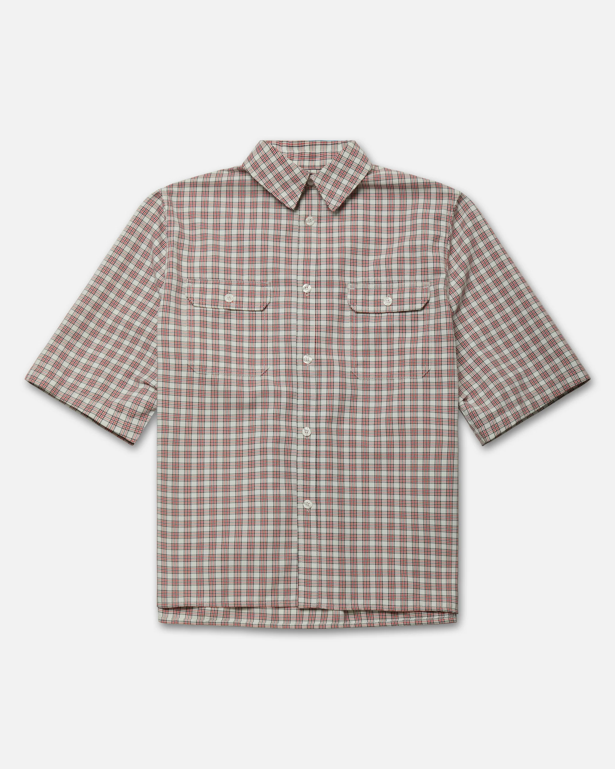SS CORCORAN SHIRT - RED/WHT PLAID - Image 3