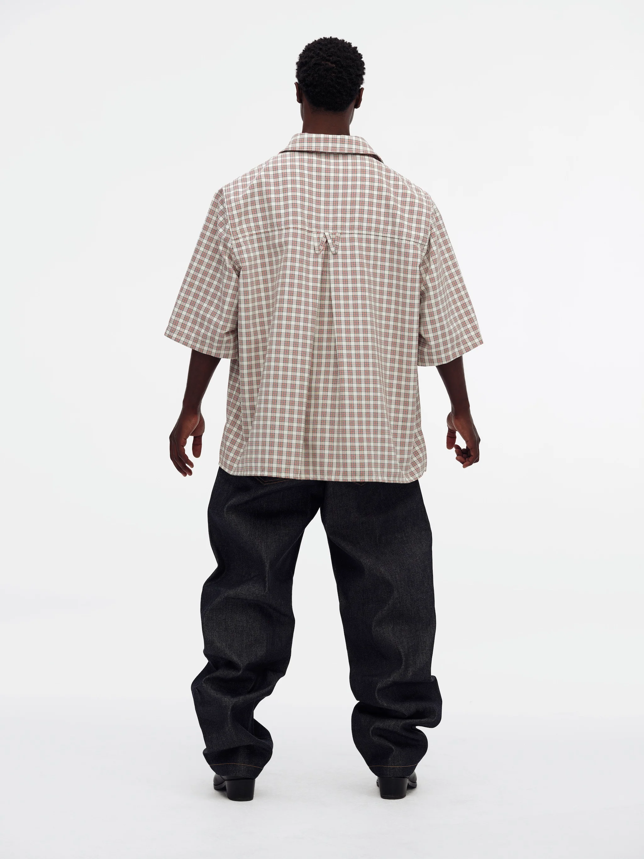SS CORCORAN SHIRT - RED/WHT PLAID - Image 5